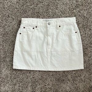 Abercrombie & Fitch White Denim Mini Skirt